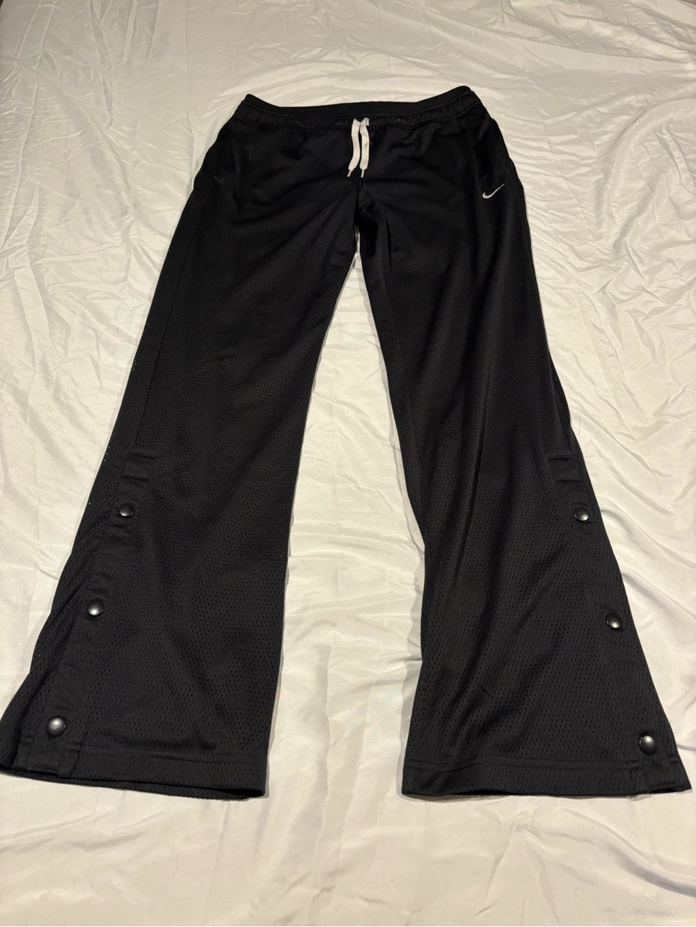 Vintage Nike XL Black Athletic Snap-Front Track Pants